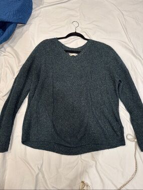 Anthropologie Heathered Teal Crewneck Sweater